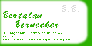 bertalan bernecker business card